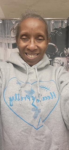 Healed & Pretty Gray &  Aqua Blue Hoodie