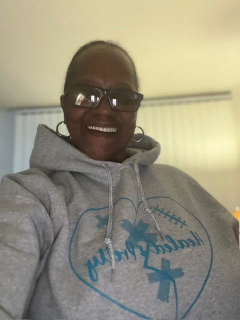 Healed & Pretty Gray &  Aqua Blue Hoodie