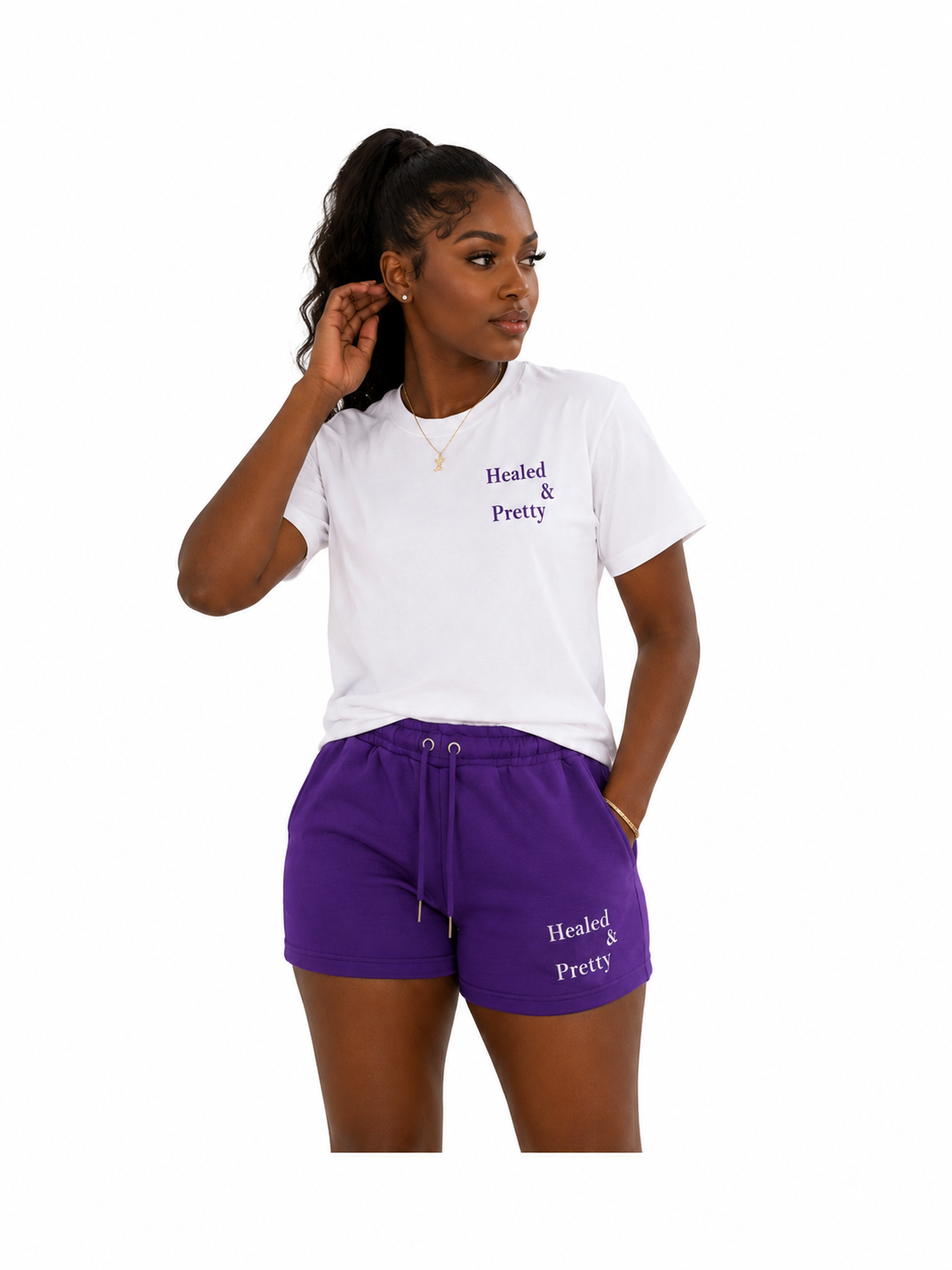 Healed & Pretty Women's Purple Short Set