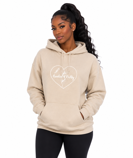 Healed & Pretty Beige & White Hoodie